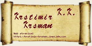 Krstimir Krsman vizit kartica